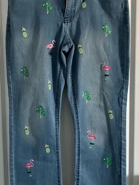 Women's Carreli Cute Flamingo & Pineapple Denim Jeans